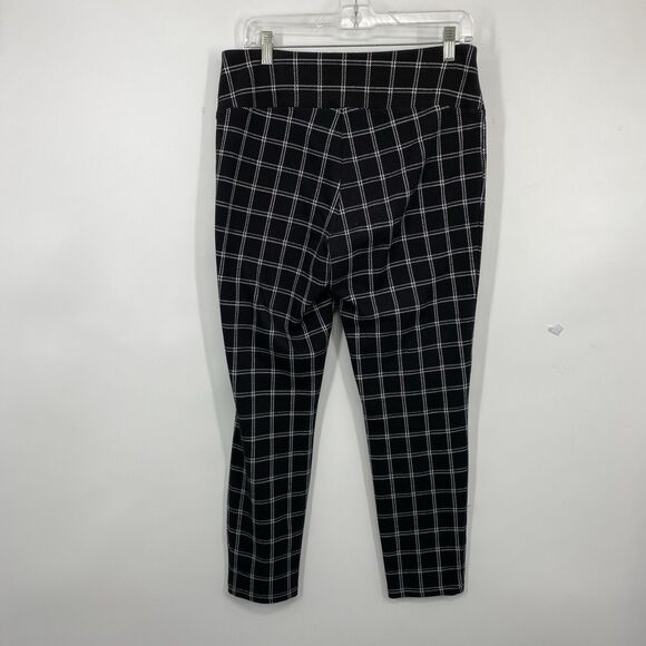 INC International Concepts Pull-On Ponte Pants Black Windowpane size Large - Picture 4 of 10